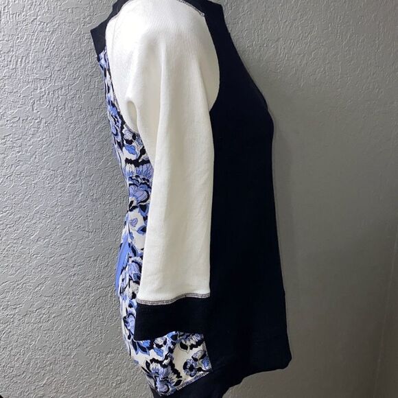 Chicos Zenergy floral zip back shirt/top/tunic Sz O - Picture 5 of 9